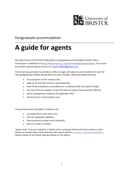 Information for agents - University of Bristol