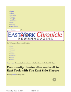 Community theatre alive and well in East York