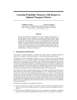 Learning Probability Measures with Respect to Optimal Transport