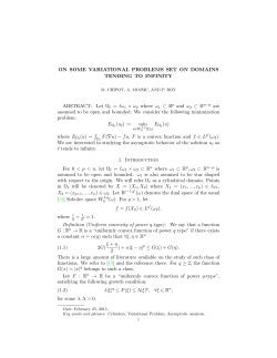 ON SOME VARIATIONAL PROBLEMS SET ON DOMAINS