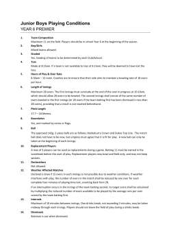Junior Boys Playing Conditions