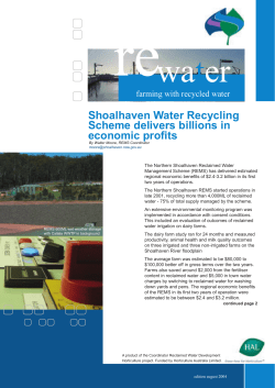 Shoalhaven Water Recycling Scheme delivers billions in economic