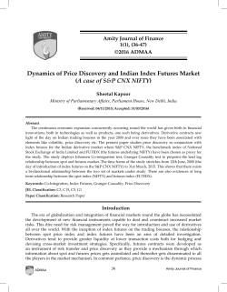 Dynamics of Price Discovery and Indian Index