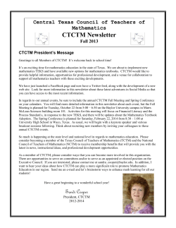 Newsletter Fall 2013 - Central Texas Council of Teachers of