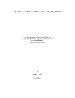 THE FASHION RUNWAY THROUGH A CRITICAL RACE THEORY