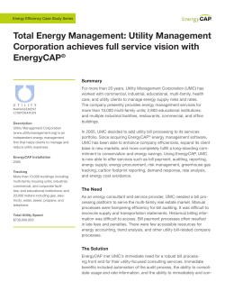 Total Energy Management: Utility Management