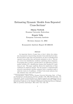 Estimating Dynamic Models from Repeated Cross