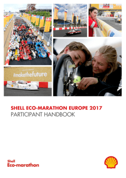 Shell Eco-marathon Europe 2017 Participant Handbook