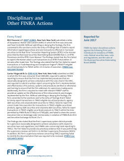 June 2017 Disiplinary Actions