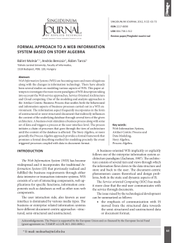 FORMAL APPROACH TO A WEB INFORMATION SySTEM BASED