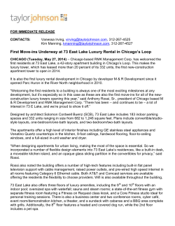 First Move-ins Underway at 73 East Lake Luxury Rental in Chicago`s