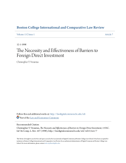 The Necessity and Effectiveness of Barriers to Foreign Direct