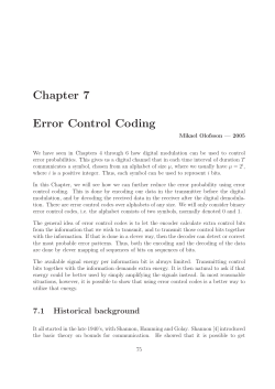 Chapter 7 Error Control Coding