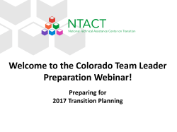 Preparing for 2017 Transition Planning (PPT)