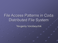 Access Patterns in Coda File System