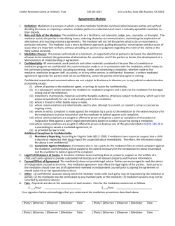 Agreement to Mediate