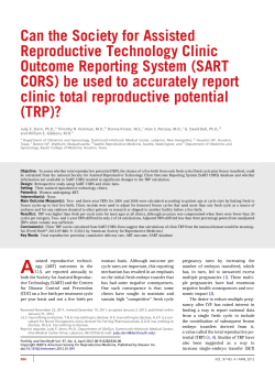 Can the Society for Assisted Reproductive Technology Clinic
