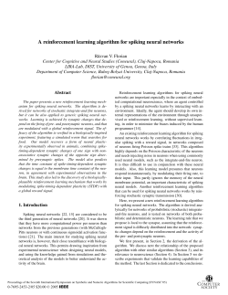 A reinforcement learning algorithm for spiking neural networks
