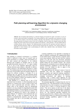 Path planning self-learning Algorithm for a dynamic changing