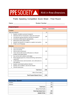 Public Speaking Competition Score Sheet &ndash; Final Round