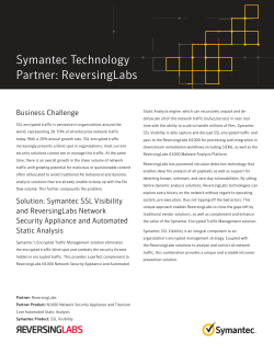 Symantec Technology Partner: ReversingLabs