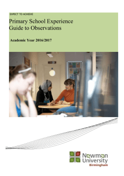 Guide to Observations - Newman University, Birmingham
