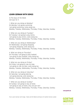 The Days of the Week  - Goethe