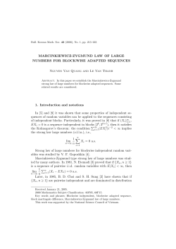 MARCINKIEWICZ-ZYGMUND LAW OF LARGE NUMBERS FOR