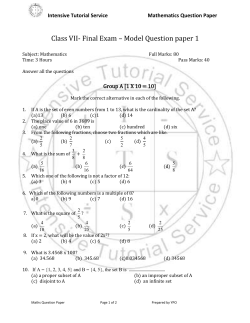 Class - Intensive Tutorial Service