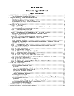 CBD Third National Report - C&ocirc;te d`Ivoire (French version)