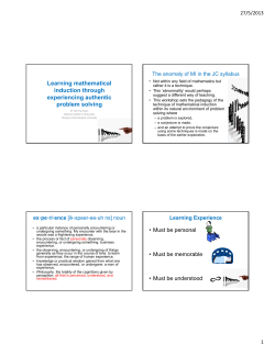 Learning mathematical induction through experiencing authentic