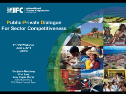 PPD for Sector Competitiveness