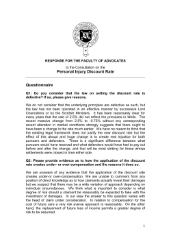 Personal Injury Discount Rate Questionnaire