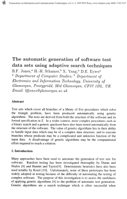 The automatic generation of software test data sets