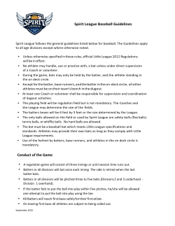 Spirit League Baseball Guidelines Conduct of the Game