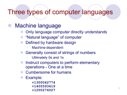 Chapter 1 – Introduction to Computers and C++