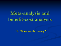 Meta-Analysis and Benefit-Cost Analysis