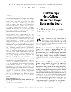 Prolotherapy Gets College Basketball Player Back on the Court