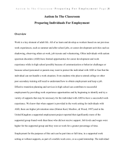 Key Considerations in Transition to Employment for Students with ASD