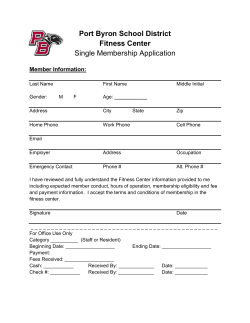 Port Byron School District Fitness Center Single Membership