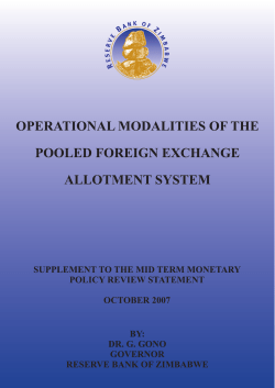 impact of sanctions - the Reserve Bank of Zimbabwe