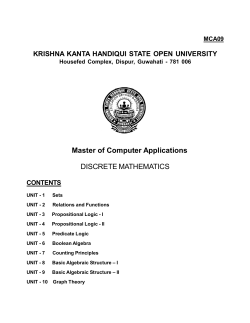 Master of Computer Applications DISCRETE MATHEMATICS