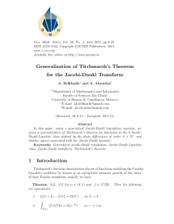 Generalization of Titchmarsh`s Theorem for the Jacobi
