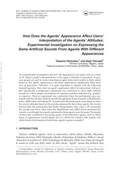 How Does the Agents` Appearance Affect Users` Interpretation of the