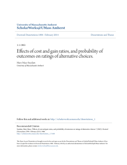 Effects of cost and gain ratios, and probability of outcomes on ratings