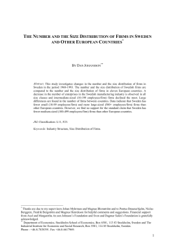 the number and the size distribution of firms in sweden - S