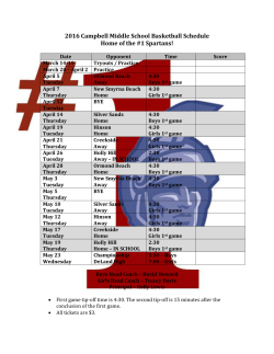 2016 Campbell Middle School Basketball Schedule Home of the #1