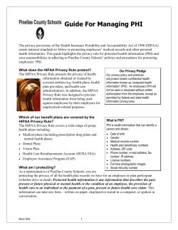 When can I disclose PHI? - Pinellas County Schools