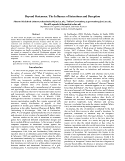 Beyond Outcomes: The Influence of Intentions and Deception