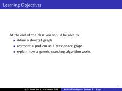 Lecture 1 - Artificial Intelligence: Foundations of Computational Agents